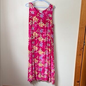 Bright Pink Floral Maxi Dress